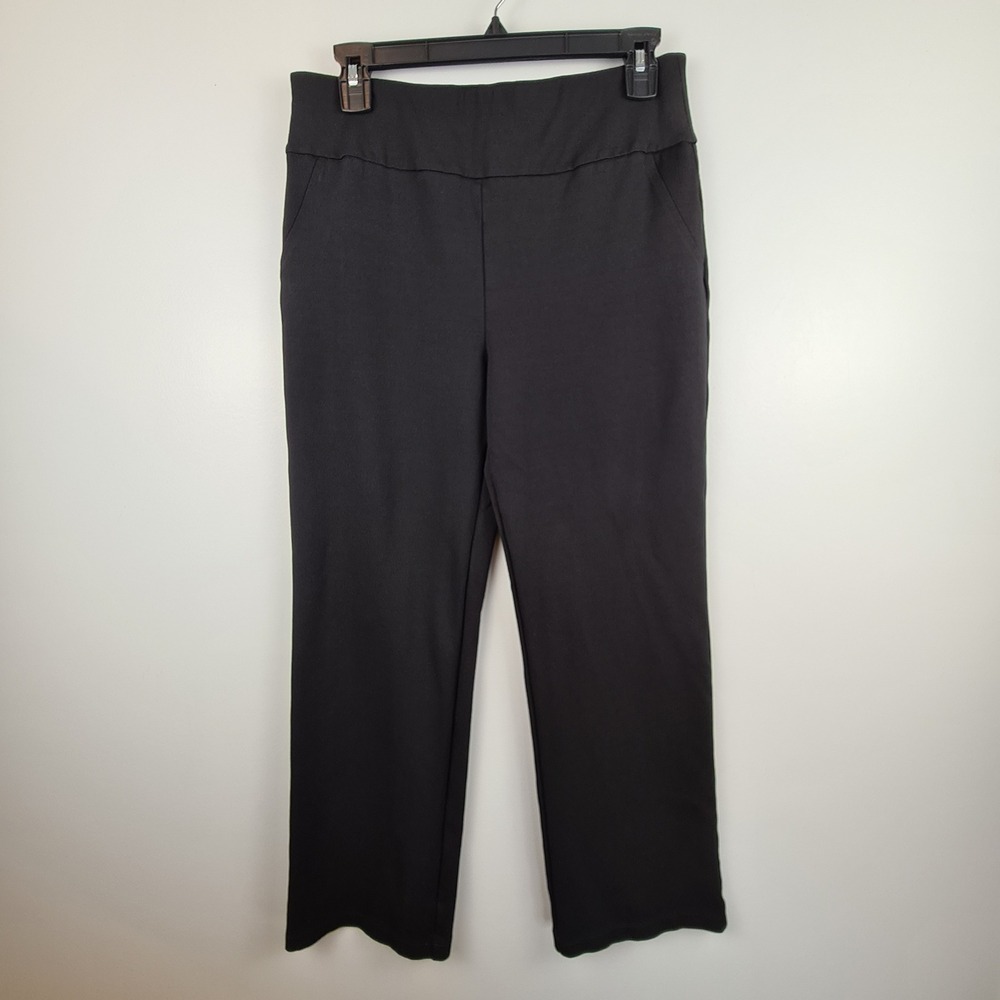 Dear Scarlett Black Straight Leg Pull On Dress Pants Womens Large Ponte Comfort